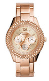 Fossil Stella Rose Gold Dial Rose Gold Steel Strap Watch for Women - ES3590 Authentic Buy Shop Now