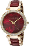 Michael Kors Parker Mother of Pearl Red Dial Two Tone Steel Strap Watch for Women - MK6427 Authentic Buy Shop Now