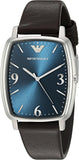 Emporio Armani Retro Quartz Blue Dial Black Leather Strap Watch For Men - AR2491 Authentic Buy Shop Now