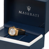 Maserati Potenza Diamonds Silver Dial Black Leather Strap Watch For Women - R8851108505 Authentic Buy Shop Now