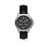 Maserati Successo 44mm Grey Dial Black Leather Strap Watch For Men - R8871621006 Authentic Buy Shop Now