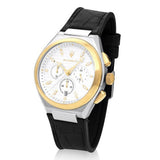 Maserati Triconic Chronograph White Dial Black Leather Strap Watch For Men - R8871639004 Authentic Buy Shop Now