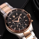 Maserati SFIDA Chronograph Black Dial Two Tone Steel Strap Watch For Men - R8873640009 Authentic Buy Shop Now
