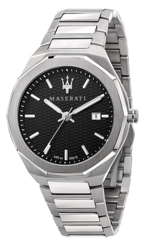 Maserati Stile Analog Black Dial Silver Steel Strap Watch For Men - R8853142003 Authentic Buy Shop Now