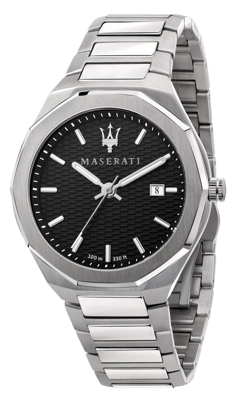 Maserati Stile Analog Black Dial Silver Steel Strap Watch For Men - R8853142003 Authentic Buy Shop Now