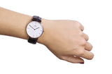 Daniel Wellington Classic York White Dial Brown Leather Strap Watch For Women - DW00100038 Authentic Buy Shop Now
