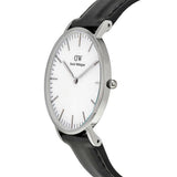 Daniel Wellington Classic Sheffield White Dial Black Leather Strap Watch For Women - DW00100053 Authentic Buy Shop Now