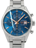 Tag Heuer Carrera Automatic Chronograph Blue Dial Silver Steel Strap Watch for Men - CBK2115.BA0715 Authentic Buy Shop Now