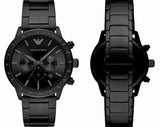 Emporio Armani Mario Chronograph Black Dial Black Steel Strap Watch For Men - AR11242 Authentic Buy Shop Now