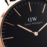 Daniel Wellington Classic Dover Black Dial White Nylon Strap Watch For Women - DW00100310 Authentic Buy Shop Now