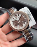 Michael Kors Bryn Pavé White Dial Two Tone Steel Strap Watch For Women - MK7201 Authentic Buy Shop Now