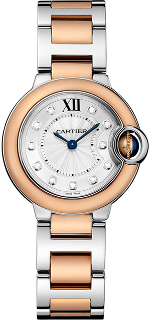 Cartier Ballon Bleu De Cartier Diamonds Silver Dial Two Tone Steel Strap Watch for Women - W3BB0026 Authentic Buy Shop Now