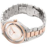Marc Jacobs Tether Transparent White Dial Two Tone Steel Strap Watch for Women - MBM3436 Authentic Buy Shop Now