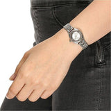 Marc Jacobs Tether Transparent Silver Dial Silver Steel Strap Watch for Women - MBM3416 Authentic Buy Shop Now