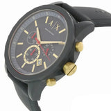 Armani Exchange Outerbanks Chronograph Blue Dial Blue Silicone Strap Watch For Men - AX1335 Authentic Buy Shop Now
