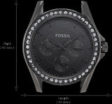 Fossil Riley Multifunction Black Dial Black Steel Strap Watch for Women - ES4519 Authentic Buy Shop Now
