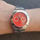 Marc Jacobs Blade Orange Dial Silver Steel Strap Watch for Women - MBM3306 Authentic Buy Shop Now