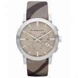 Burberry The City Smoke Dial Checked Brown Leather Strap Watch for Men - BU9358 Authentic Buy Shop Now