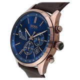 Hugo Boss Grand Prix Blue Dial Brown Leather Strap Watch for Men - 1513604 Authentic Buy Shop Now