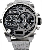 Diesel Mr Daddy 1.0 Black Dial Stainless Steel Stainless Watch For Men - DZ7221 Authentic Buy Shop Now