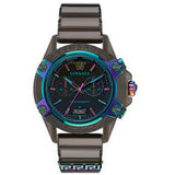 Versace Icon Active Chronograph Quartz Black Dial Black Steel Strap Watch For Men - VEZ701022 Authentic Buy Shop Now