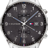 Tommy Hilfiger West Quartz Black Dial Silver Steel Strap Watch For Men - 1791707 Authentic Buy Shop Now