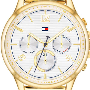 Tommy Hilfiger Harper Chronograph White Dial Gold Steel Strap Watch For Women - 1782223 Authentic Buy Shop Now