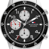 Tommy Hilfiger Jimmy Multifunction Black Dial Silver Steel Strap Watch For Men - 1791950 Authentic Buy Shop Now