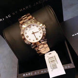 Marc Jacobs Amy White Dial Rose Gold Steel Strap Watch for Women - MBM3077 Authentic Buy Shop Now
