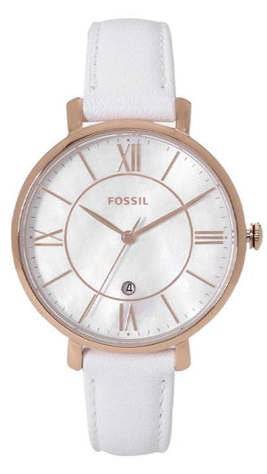 Fossil Jacqueline Quartz Mother of Pearl White Dial White Leather Strap Watch for Women - ES4579 Authentic Buy Shop Now