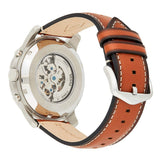 Fossil Grant Sport Automatic Skeleton Blue Dial Brown Leather Strap Watch for Men - ME3140 Authentic Buy Shop Now
