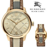 Burberry The Classic Gold Dial Brown Leather Strap Watch for Women - BU10114 Authentic Buy Shop Now
