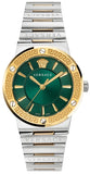 Versace Greca Green Dial Silver Steel Strap Watch for Men - VEVI00420 Authentic Buy Shop Now