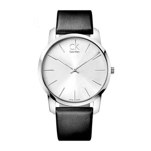 Calvin Klein City Silver Dial Black Leather Strap Watch For Women - K2G231C6 Authentic Buy Shop Now