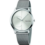 Calvin Klein Minimal Silver Dial Silver Mesh Bracelet Watch for Men - K3M2112Z Authentic Buy Shop Now