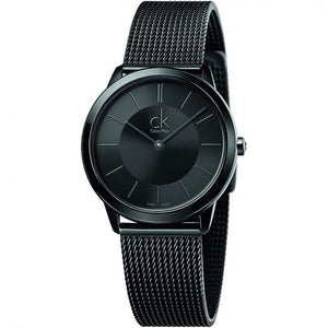 Calvin Klein Minimal Black Dial Black Mesh Bracelet Watch for Men - K3M224B1 Authentic Buy Shop Now