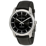 Calvin Klein Infinity Automatic Black Dial Black Leather Strap Watch for Men - K5S341C1 Authentic Buy Shop Now