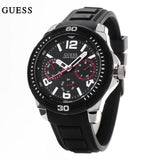 Guess Tread Black Dial Black Rubber Strap Watch for Men - W0967G1 Authentic Buy Shop Now