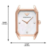 Emporio Armani Gioia Quartz Mother of Pearl Dial Black Leather Strap Watch For Women - AR11390 Authentic Buy Shop Now