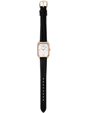Emporio Armani Gioia Quartz Mother of Pearl Dial Black Leather Strap Watch For Women - AR11390 Authentic Buy Shop Now