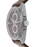 Emporio Armani Claudio Chronograph Brown Dial Brown Leather Strap Watch For Men - AR11482 Authentic Buy Shop Now