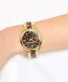 Michael Kors Slim Runway Tortoise Shell Dial Two Tone Steel Strap Watch for Women - MK4284 Authentic Buy Shop Now