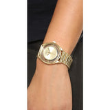 Marc Jacobs Marc Tether Transparent Gold Dial Gold Steel Strap Watch for Women - MBM3413 Authentic Buy Shop Now