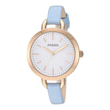 Fossil Classic White Dial Blue Leather Strap Watch for Women - BQ3327 Authentic Buy Shop Now