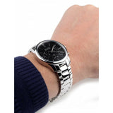 Hugo Boss Commander Black Dial Silver Steel Strap Watch for Men - 1513433 Authentic Buy Shop Now