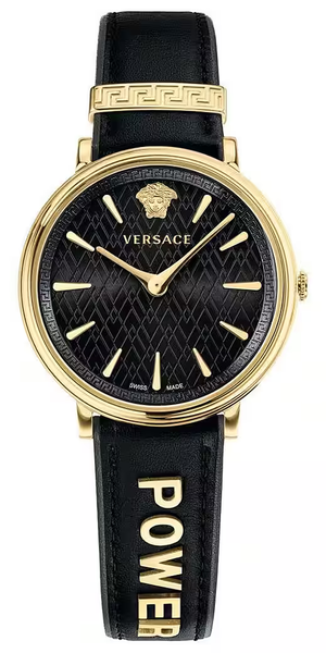 Versace V Circulus Quartz Black Dial Black Leather Strap Watch for Women - VBP12017 Authentic Buy Shop Now