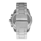 Diesel Mega Chief Chronograph Black Dial Silver Steel Strap Watch For Men - DZ4308 Authentic Buy Shop Now