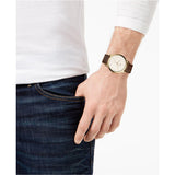 Fossil The Minimalist White Dial Brown Leather Strap Watch for Men - FS5397 Authentic Buy Shop Now