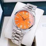 Citizen Tsuyosa Automatic Orange Dial Silver Steel Strap Watch For Men - NJ0151-88Z Authentic Buy Shop Now