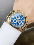 Versace V-Ray Chronograph Quartz Blue Dial Two Tone Steel Strap Watch For Men - VE2I01021 Authentic Buy Shop Now